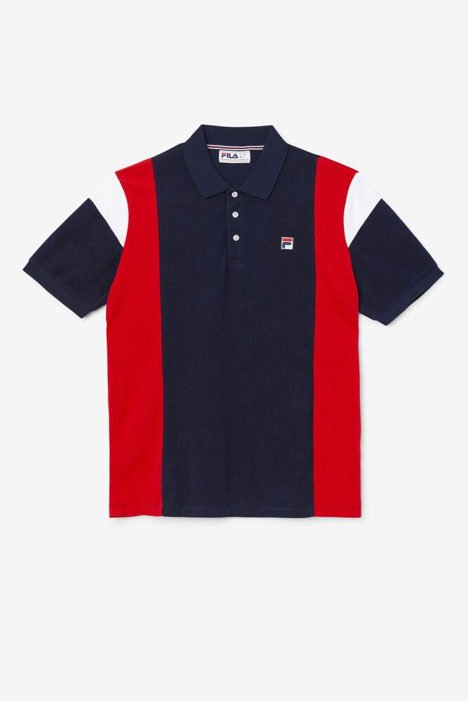 Polo Fila Barbati Bleumarin/Rosii Astro Terry ZRQH-60794